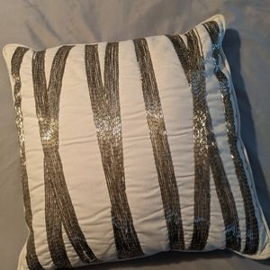 Throw pillow with beaded detail